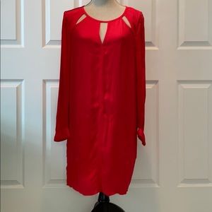 BCBG Emmalise Med Long-sleeved red dress